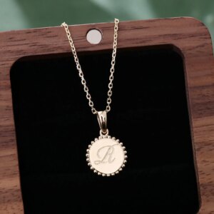 Provence DIY Letter Pendant Necklace 10K Solid Gold Minimalist NameInitial Initial Letter Fine Jewelry Pendant Personalized