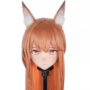 Full headband lockHandmade Customize Cartoon Character BJD Cosplay Kigurumi Mask Resin Japanese Anime Kigurumi Masks