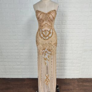 Luxury Beaded Prom Dress For Women Mermaid Slim Fit Strapless Formal Evening Dresses High Quality Party Gown Real Images