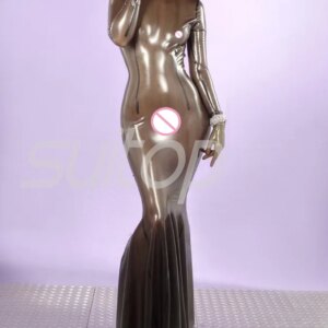 women’s rubber dresses trasparent black