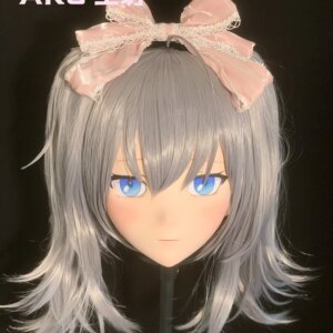(AL32)Customize Character Female/Girl Resin Full/Half Head With Lock Anime Cosplay Japanese Animego Kigurumi Mask