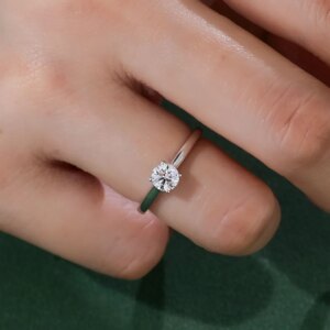 Provence 14K/18K white gold promise ring 0.5CT lab diamond solitaire engagement rings for women simple wedding anniversary gifts