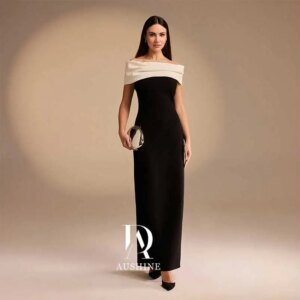 Aushine Customized Birthday Evening Dress Ankle Length Short Sleeves Summer Elegant Wedding Party Gowns For Women Arab 2024