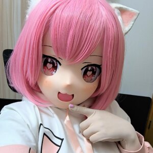 (AL45)Customize Character Female/Girl Resin Full/Half Head With Lock Anime Cosplay Japanese Animego Kigurumi Mask