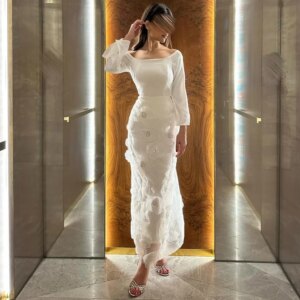 Customized Jiayigong Jersey Applique Valentine’s Day Straight One-shoulder Bespoke Occasion Gown Midi Dresses Saudi Arabia