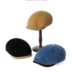 Light luxury new elegant fashion black cap for men and women