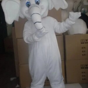 New Adult Best Sale Lovely White Elephant Animal Cartoon Mascot Costume Christmas Fancy Dress Halloween Mascot Costume
