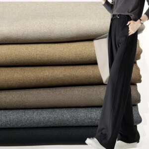 Autumn and winter new blended fabric suit Waistcoat broadleg pants Banana skirt casual elastic