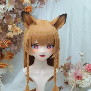 Customize Character Female/Girl Resin Kig Full Head With Lock Anime Cosplay Japanese Anime Kigurumi Mask