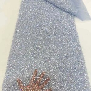 African Sequins Lace Fabric 2024 5 Yards High Quality Lace French Nigerian Beads Lace Fabric For Sewing Dresses Wedding Party