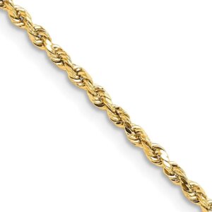 10k 2mm Lightweight D C Rope with Lobster Clasp Chain