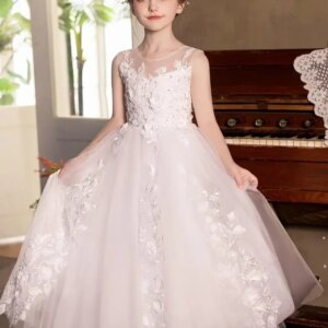 Tulle Pageant Party Ball Gown Flower Girl Dresses for Wedding First Communion Dress Girls Lace Bridesmaid Dress baby girl dress
