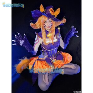 Game Lol Neeko Cosplay Costume Ears, hats, tail,accessories Halloween party funny and cute uniform Neeko Woman Man Set
