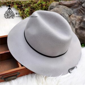 Jazz hat new men and women simple neutral fashion large eaves woolen dome