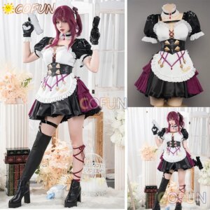 COFUN Kafka Maid Cosplay Exclusive Honkai Star Rail Cosplay Costume Fanarts Kafka Dress Stellaron Hunters Lovely Women Wig