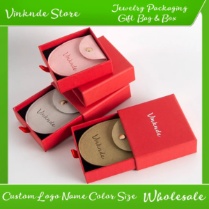 100set Jewelry Packaging Cardboard Drawer Slide Box Custom Logo Necklace Rings Earring Eyelashes Makeup Microfiber Snap Pouches