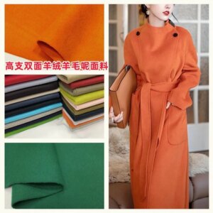 High Quality Autumn and Winter High-Support Double-Sided Wool Fabric Solid Color Smooth All Australian Clothing Coat