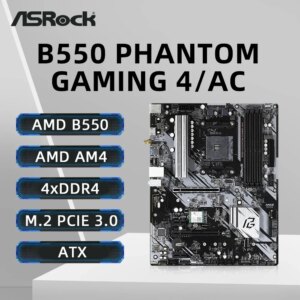 ASRock B550 PHANTOM GAMING 4/AC Motherboard Support Ryzen7 5800X3D R5 5600 CPU AMD AM4 Socket DDR4 4733MHz 128GB NVME M.2 HDMI