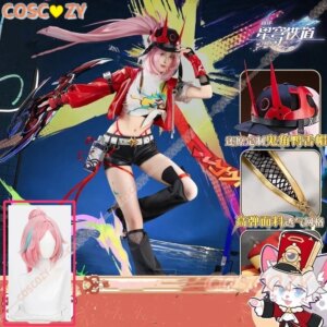 Honkai Star Rail Rappa Cosplay Costume Wig Uniform Hat Jacket Shorts Galaxy Ranger Costume Props Halloween Party Women Cosplay