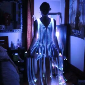 New colorful optical fiber colorful skirt commercial gogo show costume performance dress