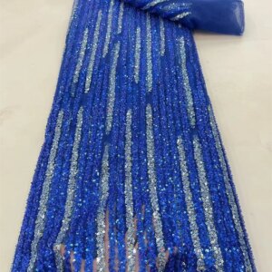 Luxury African Beads Lace Fabric 2025 High Quality French Nigerian Embroidery for Nigerican Wedding Dress 5yards