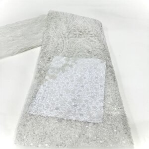 African Beaded Lace Fabric 2024 High Quality Lace Nigeria Lace Fabric French Sequin Lace Fabric For Party Wedding Dress