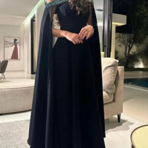 customized Vintage Black Off The Shoulder Prom Dresses Pleated Beadings Floor Length Vestidos De Fiesta Evening Dresses
