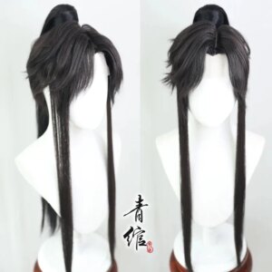 WU01 Han Fu Mo Ran Xiao Ce’an Xiao Fuxuan Dan Tai Jin Cos Wig Versatile Ancient Style Silver Black Han Fu Cosplay Costume HJk5*!