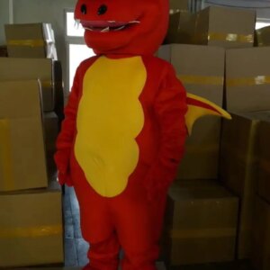 New Adult Best Sale Big Red Fly Dragon Animal Cartoon Mascot Costume Christmas Fancy Dress Halloween Mascot Costume