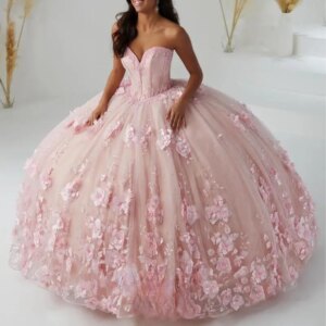 Customized Pink Stylish Lace up Ball Gowns Quinceanera Dresses for Girls Off the Shoulder Appliques Vestidos De Quinceanera