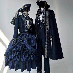Nautical Age~Ouji Lolita Embroidery Set Court Style Skirt and Pants by ZJstory