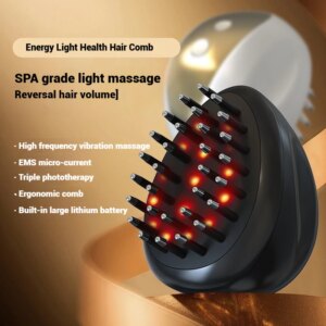 EMS Electric Pulse Massage Comb – Anti-Hair Loss Hair Care Device with Scalp Nourishing and Vibrating Head Massage Function