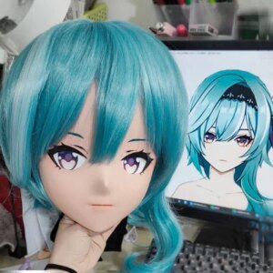 (GLA041)Customize Character Resin Half Head Japanese Animego Cosplay Crossdressing Doll Anime Kigurumi Mask With Eyes And Wig