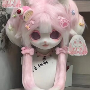 Yis cosplay Custom Furry head Kigurumi Head Cosplay Kemono Fursuit Handmade Headsets Beast Customized Fursuit Kemono Head