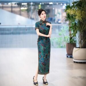 New cheongsam Chinese style elegant temperament long