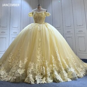 Corset Princess Ball Gown Tulle Lace Customized Scoop Off the Shoulder Short Sleeves Vestido De 15 Custom Made