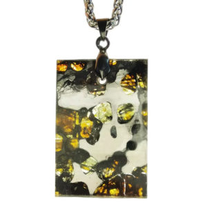 12.5g Brenham Olive Meteorite manual Pendant Olive Meteorite Natural Olive Meteorite Necklace Pendant Specimen Collection- TB39