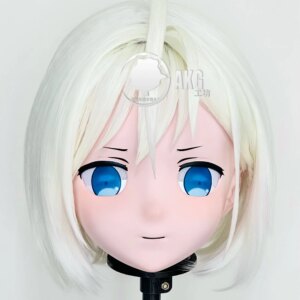 Customize Character Female/Girl Resin Kig Full Head With Lock Anime Cosplay Japanese Anime Kigurumi Mask