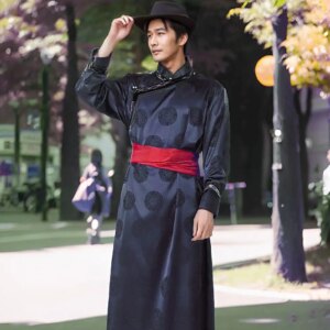 Men’s Mongolian Clothing Daily Performance and Show Robe Spring Autumn