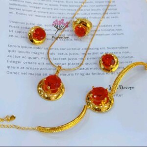 New Dubai Gold Plated Necklace Earrings Rings Bracelets for Women’s Wedding Party Jewelry Set DD10515