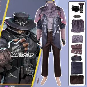 Rivals Roleplay Wolf Logan 코스프레 Costume Blood Hunter Adult Men Coat Pants Outfits Anime Outfits Wig Prop Role-playing Suits