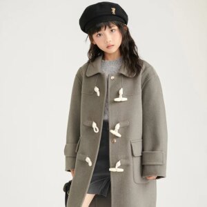 Autumn and Winter New Dropshipping Wool Reversible Woolen Coat Lapel Retro Men’s and Women’s Mid-Length Cardi