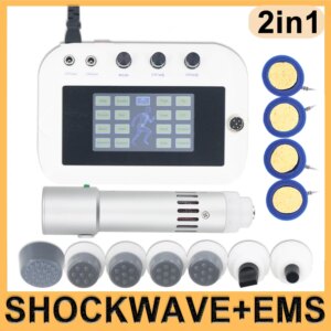 Professional Shockwave Therapy Machine Sports Injury ED Treatment Muscle Stimulation Body Massage 2 in 1 Shock Wave Equipment