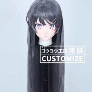 C-1017 Customize Full Head Resin Cartoon Cosplay Japanese Character Anime Role Play Crossdress Kigurumi Mask With Back Shell