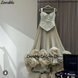 Customized فساتين سهرة 2025 Hand-Made Flowers A-Line Strapless Floor-Length Luxury Evening Dresses Sleeveless Zipper Up Prom Dre