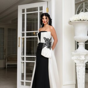 Customized High Quality Jersey Sequined Crystal Evening Dresses Delicate Strapless Cocktail Dress Custom Size Celebrit