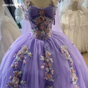 Jancember Factory Simple Wholesale Quinceanera Dresses For Gril Ball Gown Spaghetti Straps Appliques Pearls Bar Mitzvah XS030