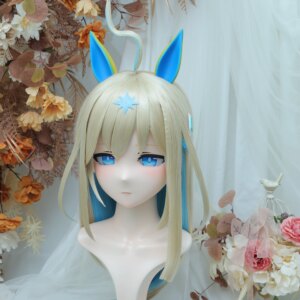 Customize Character Female/Girl Resin Kig Full Head With Lock Anime Cosplay Japanese Anime Kigurumi Mask