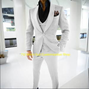 Men’s Custom Slim Fit 3-Piece Wedding Suit – Elegant Groom Tuxedo, Blazer & Jacket Set, Formal Attire, Gift for Fiancé