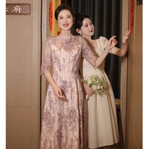 Luxury Lace Mother Of The Bride Dresses Elegant Scoop Neck A-Line Tea-Length Women Wedding Party Gowns 2024